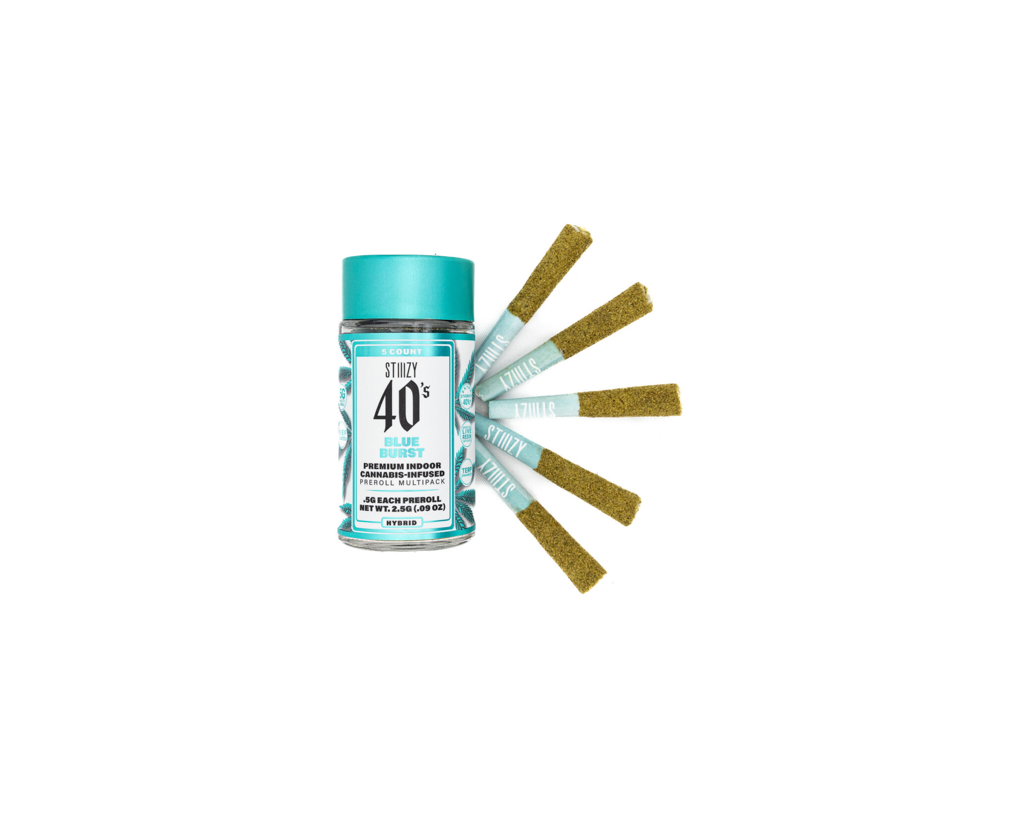 STIIIZY-40S-PREROLLS-INFUSED-PREROLL-JOINTS-COATED-W -KIEF-INFUSED-W LIVE-RESIN-5-PER-PACK-BLUE-BURST-HYBRID3G2A6392