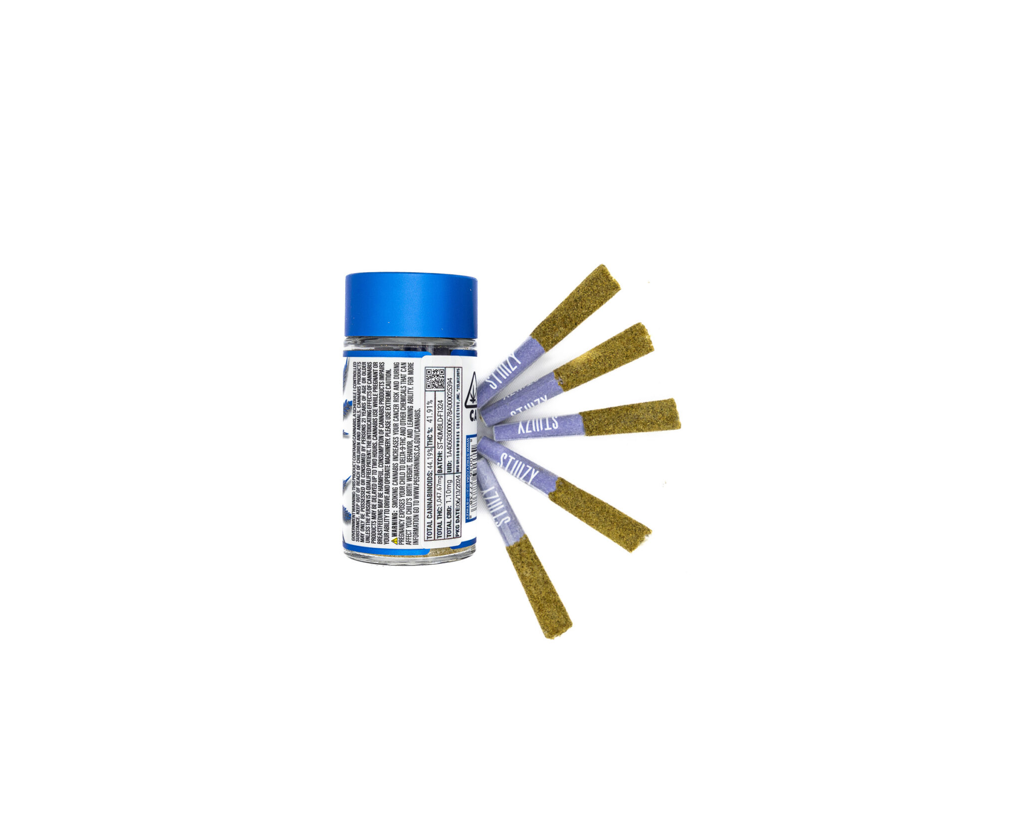 STIIIZY-40S-PREROLLS-INFUSED-PREROLL-JOINTS-COATED-W -KIEF-INFUSED-W LIVE-RESIN-5-PER-PACK-BLUE-DREAM-SATIVA3G2A6390