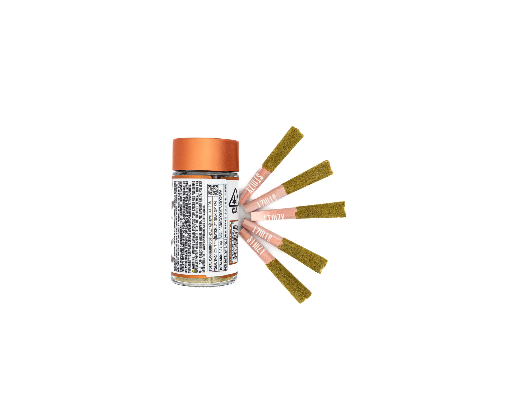 STIIIZY-40S-PREROLLS-INFUSED-PREROLL-JOINTS-COATED-W -KIEF-INFUSED-W LIVE-RESIN-5-PER-PACK-KING-LUIS-XIII-INDICA3G2A6386