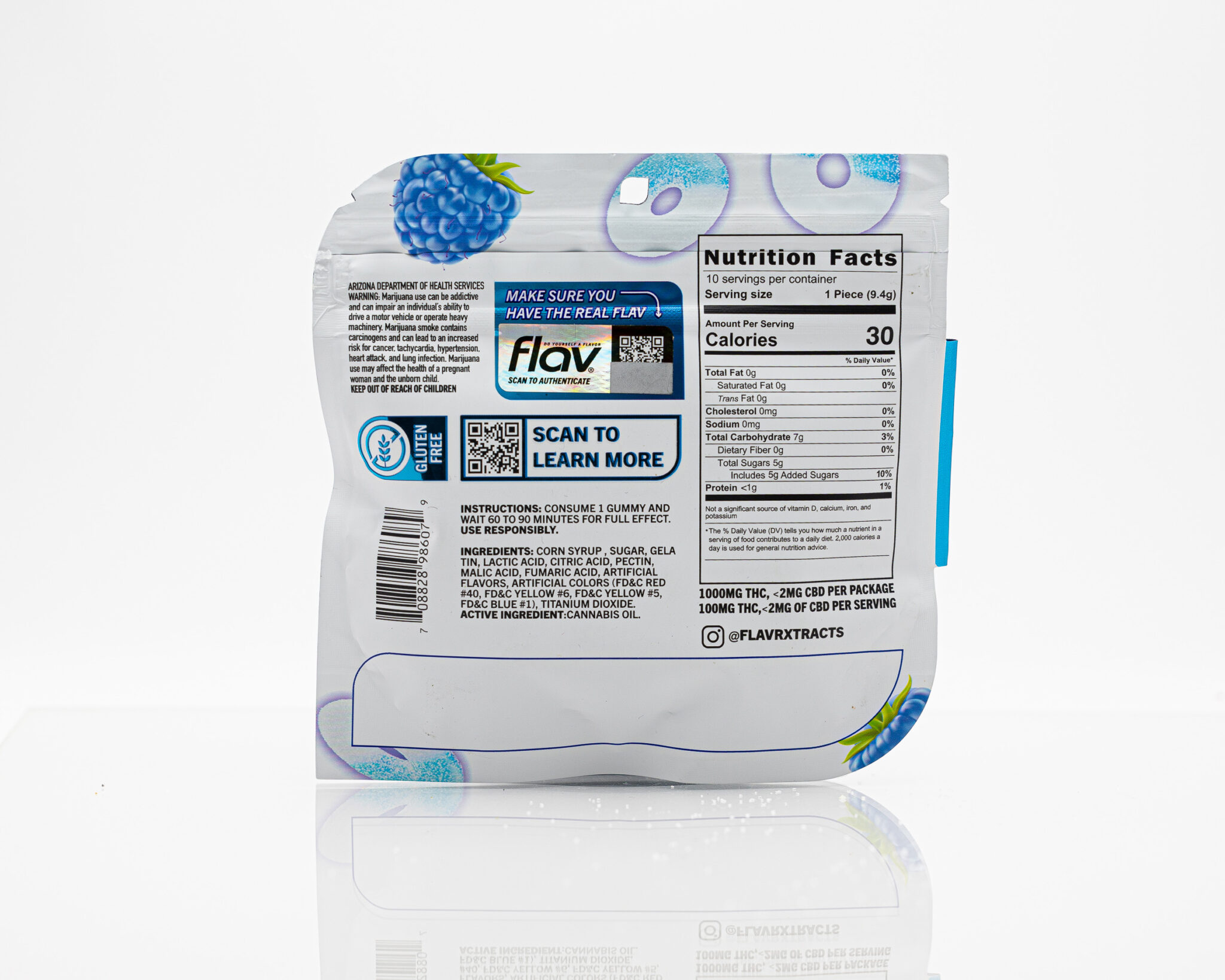 FLAV-CANNABIS-INFUSED-SOUR-GUMMY-BELT-1000MG-BLUE-RASPBERRYX-5