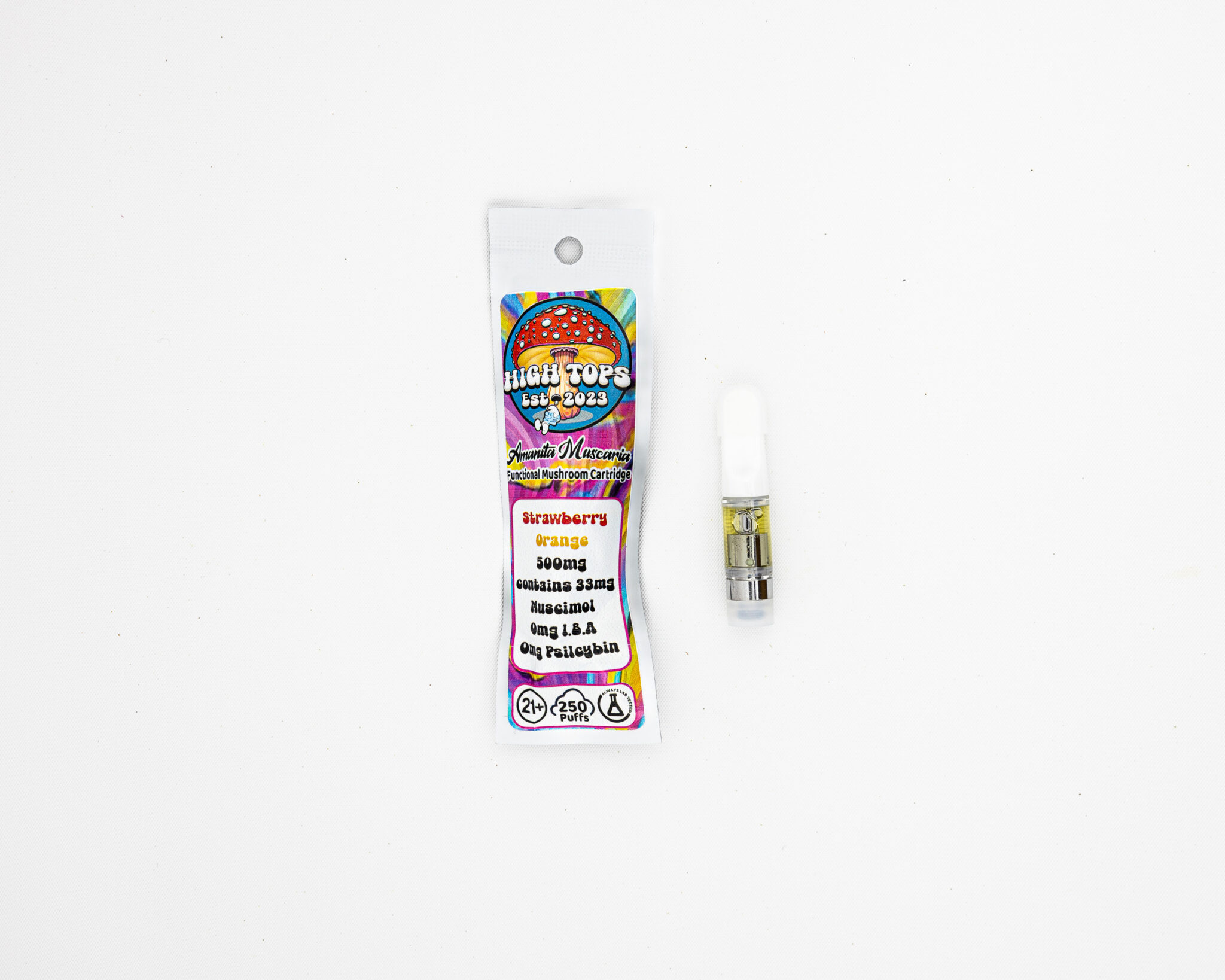 HIGH-TOPS-510-VAPE-CARTS-AMANITA-MUSCARIA-FUNCTIONAL-SHROOMS-CART-500MG-STRAWBERRY-ORANGE