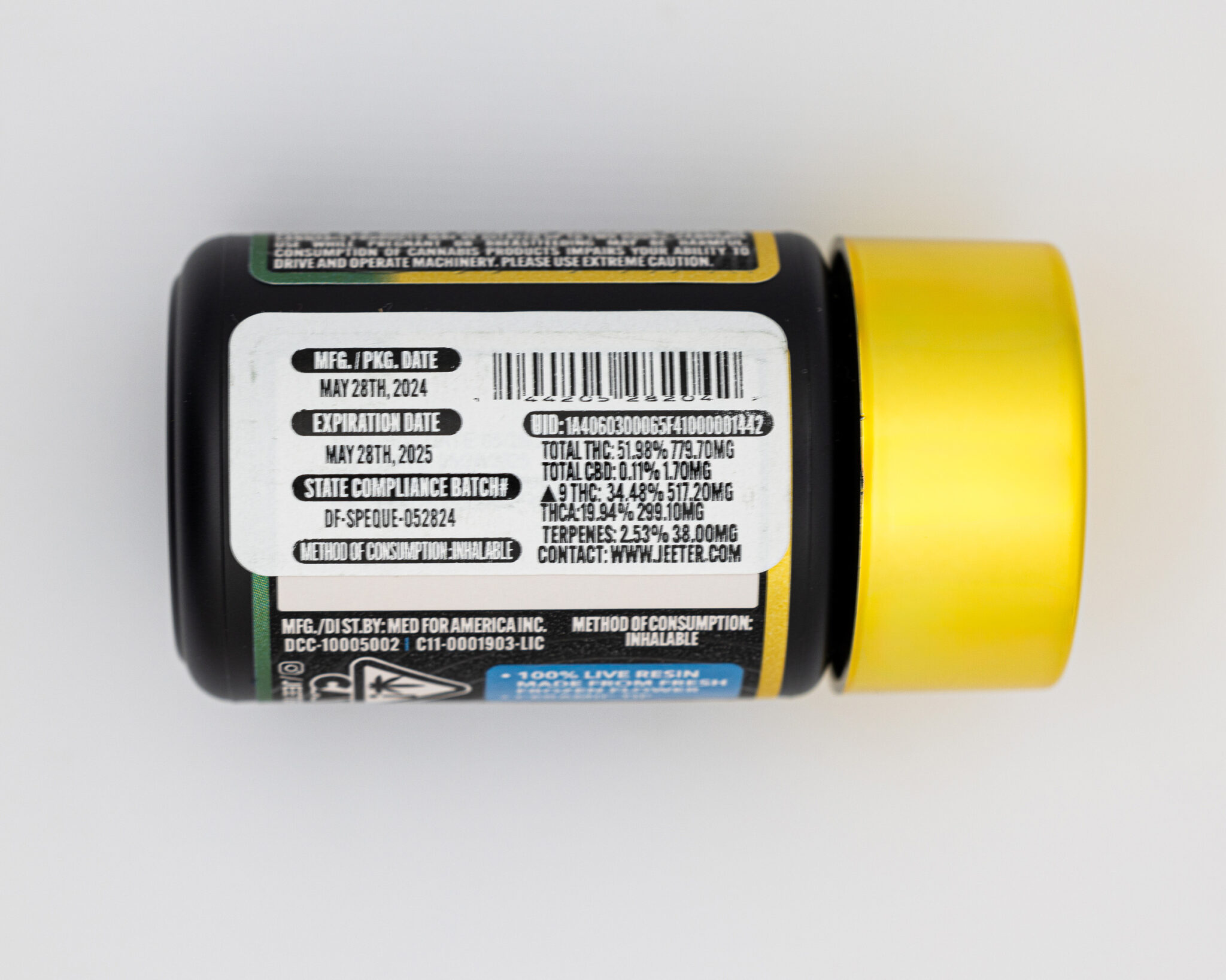 JEETER-CANNON-–-PREROLLS-INFUSED-PREROLLS-W LIVE-RESIN-1.5GM-0.5GM-PER-PREROLL-3-PREROLLS-PER-PACK-SPEED-QUEEN-INDICA3G2A2381-Edit