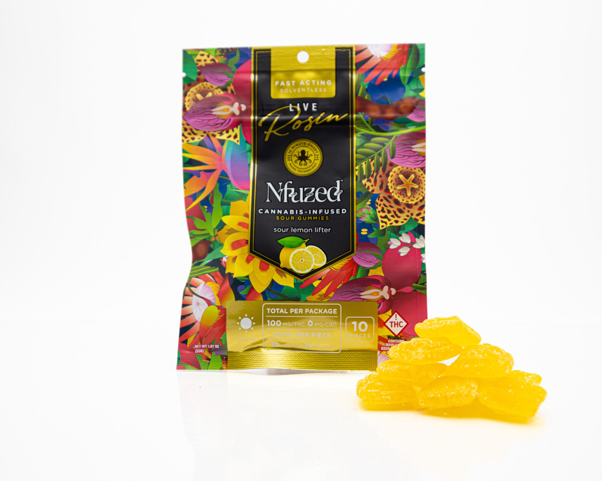 NFUZED-FAST-ACTING-SOUR-GUMMIES-INFUSED-W -LIVE-ROSIN-100MG-SOUR-LEMON-LIFTERX-1