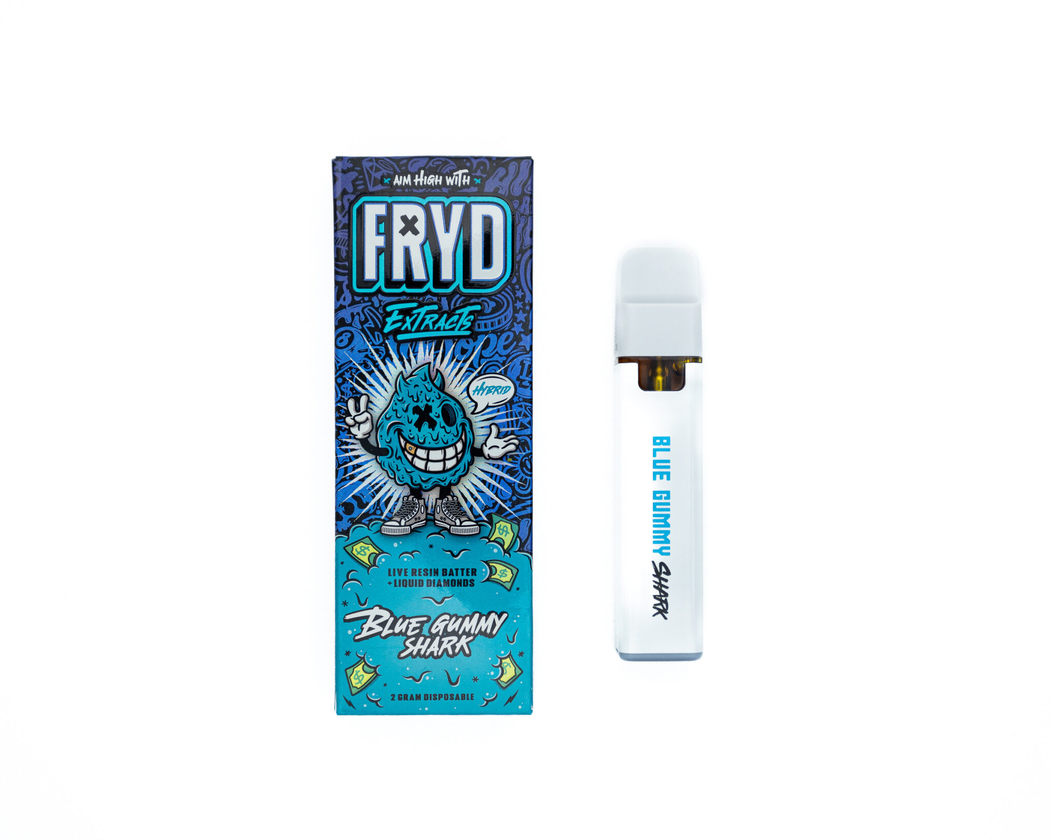 FRYD-EXTRACTS-DISPOSABLE-RECHARGEABLE-VAPE-CARTS-LIQUID-DIAMOND LIVE-RESIN-BATTER-2G-BLUE-GUMMY-SHARKX-3 1