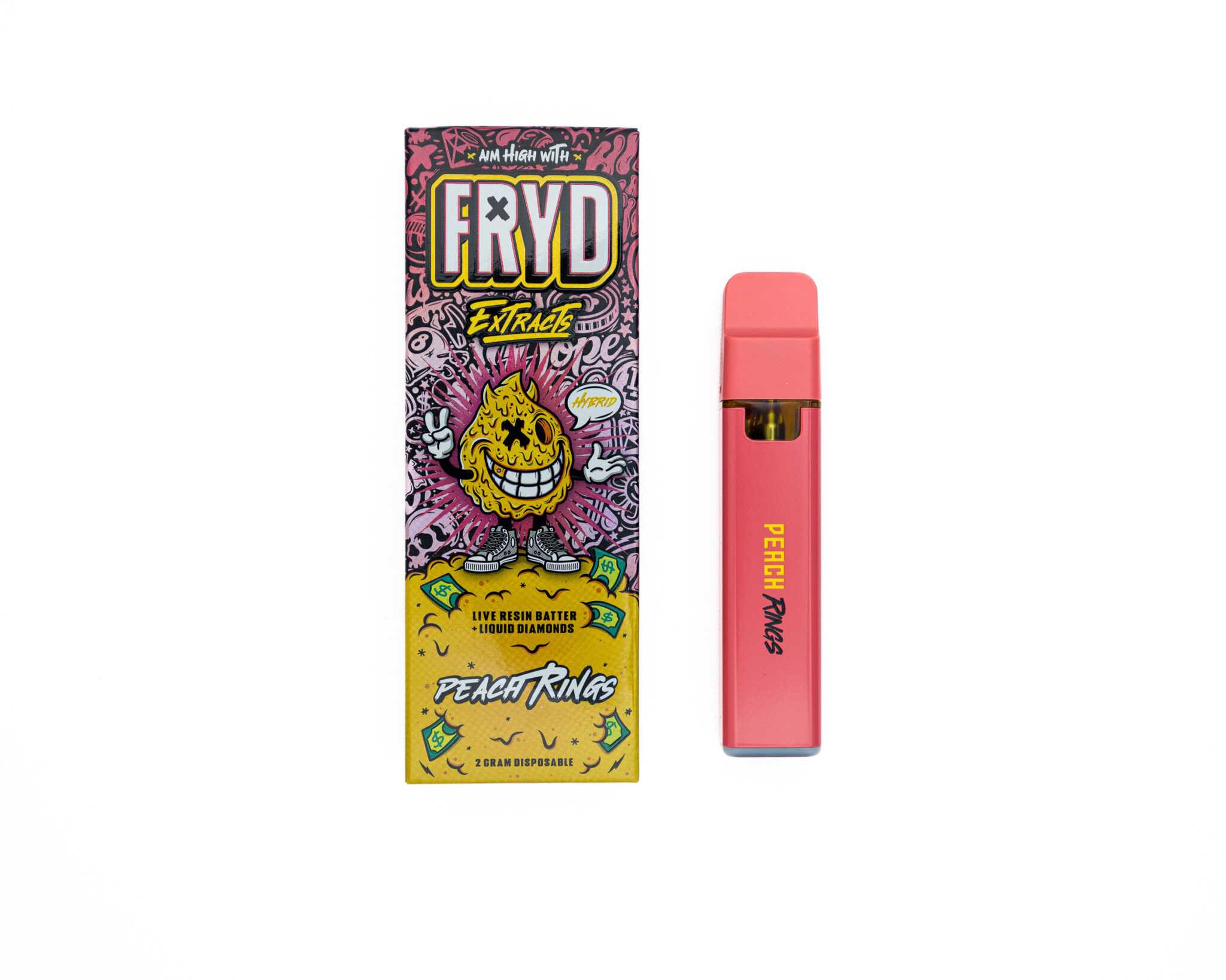 FRYD-EXTRACTS-DISPOSABLE-RECHARGEABLE-VAPE-CARTS-LIQUID-DIAMOND LIVE-RESIN-BATTER-2G-PEACH-RINGZX-10