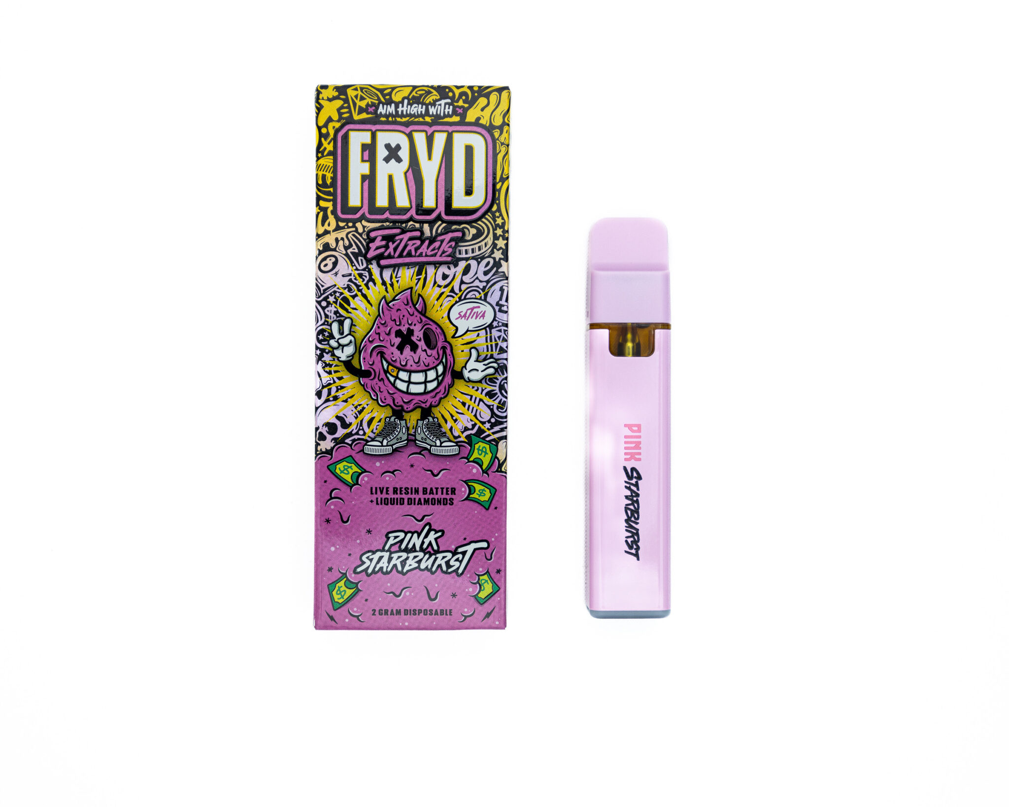 FRYD-EXTRACTS-DISPOSABLE-RECHARGEABLE-VAPE-CARTS-LIQUID-DIAMOND LIVE-RESIN-BATTER-2G-PINK-STARBURSTX-30