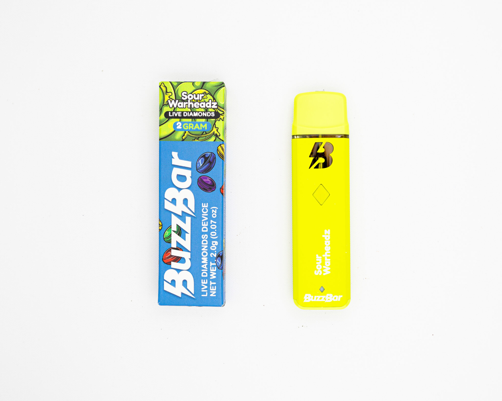 BUZZ-BAR-DISPOSABLE-RECHARGEABLE-VAPE-CART-INFUSED-W -LIVE-DIAMONDS-2G-SOUR-WARHEADZX-9-1