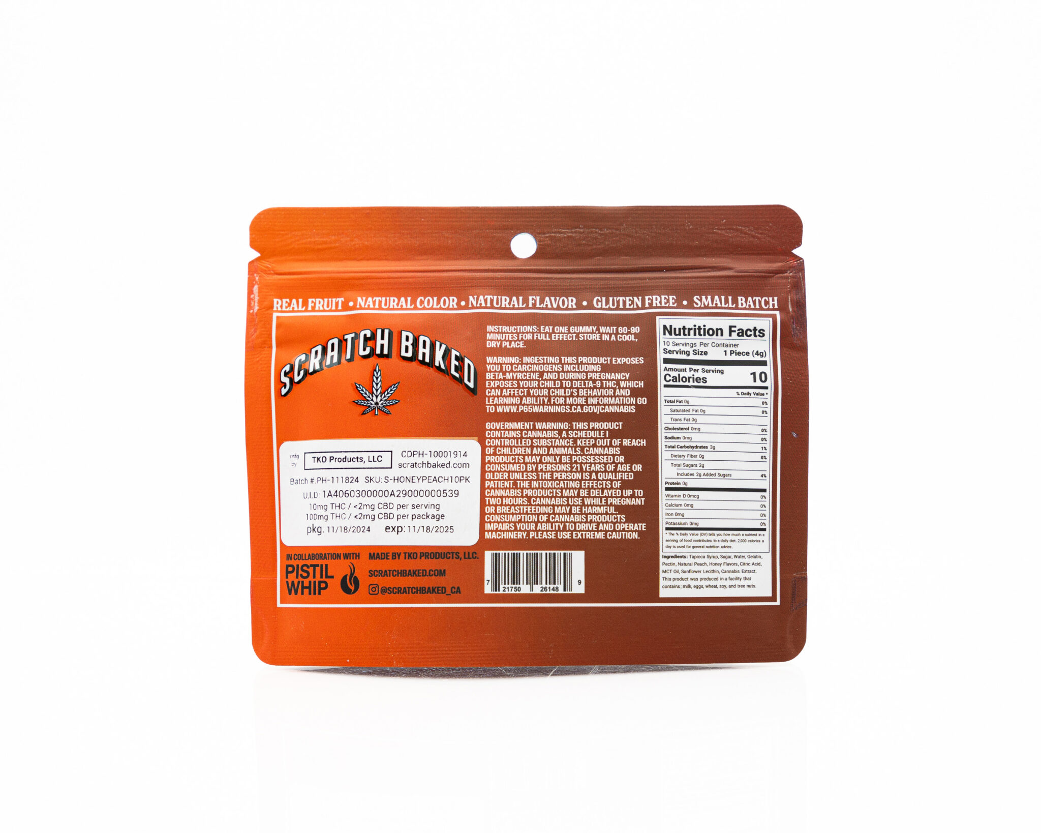 SCRATCH BAKED CANNABIS INFUSED ROSIN GUMMIES 40G PEACHES & HONEYX-2 SCRATCH-BAKED-CANNABIS-INFUSED-ROSIN-GUMMIES-40G-PEACHES-HONEYX-2