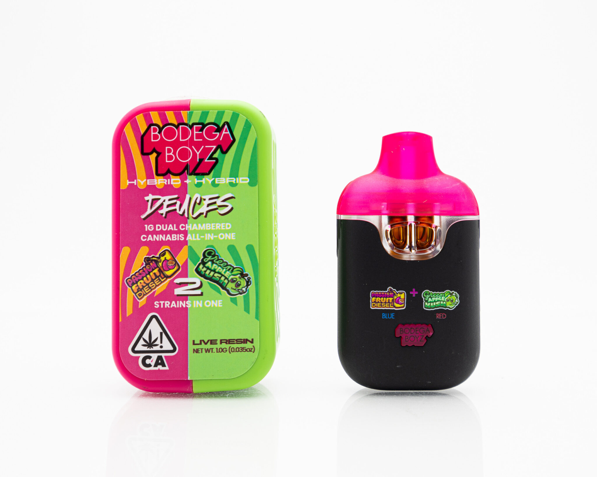 BODEGA BOY Z DUAL CHAMBERED DISP. VAPE 1G PASSION FRUIT DIESEL_GREEN APPLE KUSHX-11 BODEGA-BOY-Z-DUAL-CHAMBERED-DISP.-VAPE-1G-PASSION-FRUIT-DIESEL GREEN-APPLE-KUSHX-11