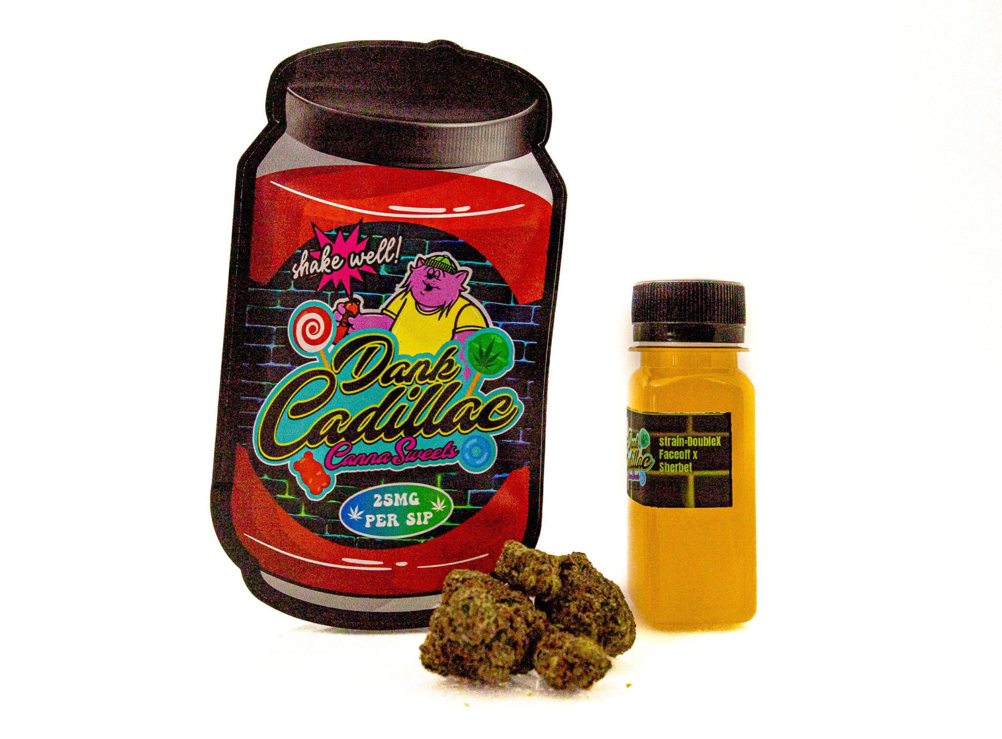 DANK-CADILLAC-–-CANNA-SWEEETS-–-BEVERAGE-FLOWER-–-25MG-SIP-3.5G-DOUBLE-X-FACEOFF-X-SHERBETX-50