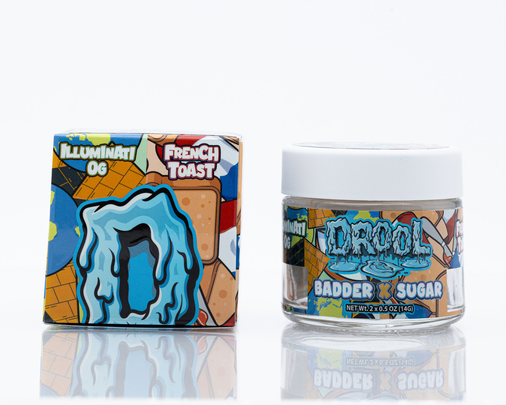 DROOL-BY-SNOOZE-–-BADDER-X-SUGAR-–-1-OZ-0.5-OZ-BADDER-–-0.5-OZ-SUGAR-ILLUMINATI-OG- -FRENCH-TOASTX-14