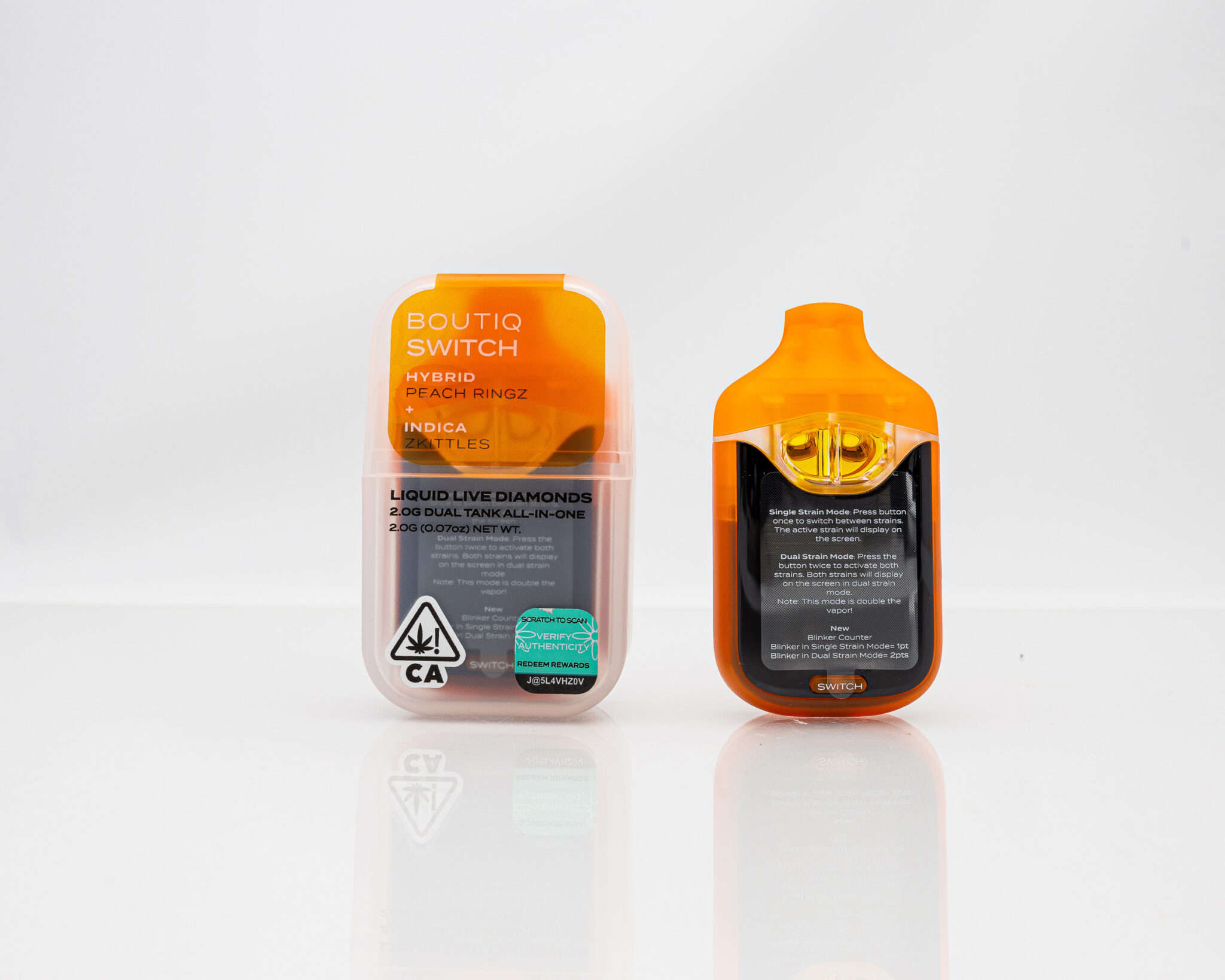 BOUTIQ-–-DISPOSABLE-RECHARGEABLE-VAPE-CARTS-–-V.3-SWITCH-DUAL-TANK-–-W -LIQUID-LIVE-DIAMONDS-2GM-PEACH-RINGZ- -ZKITLLESX-9