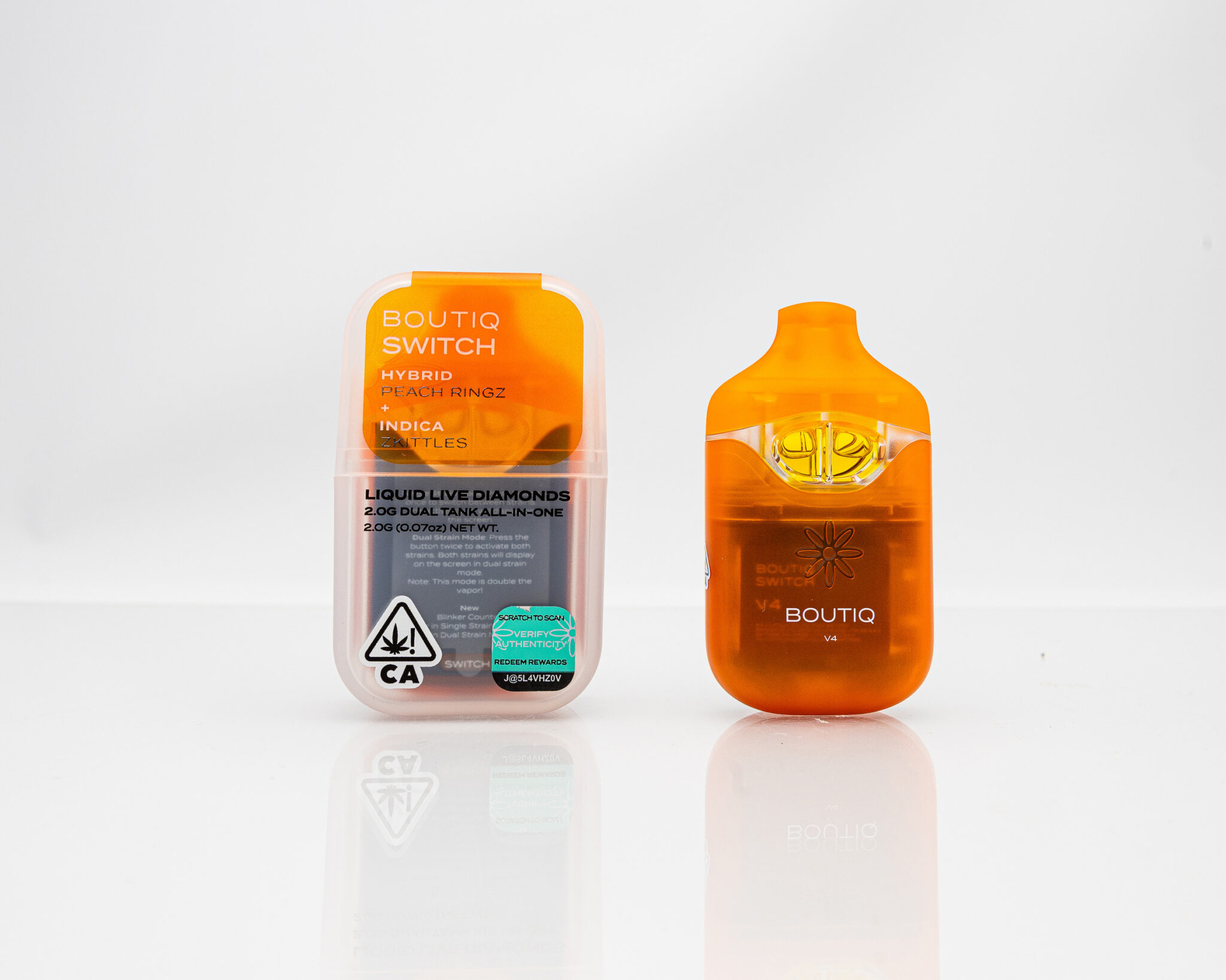 BOUTIQ-–-DISPOSABLE-RECHARGEABLE-VAPE-CARTS-–-V.3-SWITCH-DUAL-TANK-–-W -LIQUID-LIVE-DIAMONDS-2GM-PEACH-RINGZ- -ZKITLLESX-10